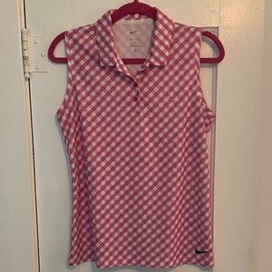 Nike Women's Pink Gingham Tank Top